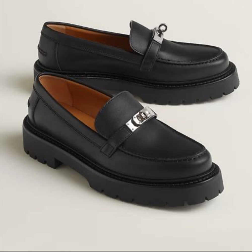 Hermes Icone Loafers Black Size 40